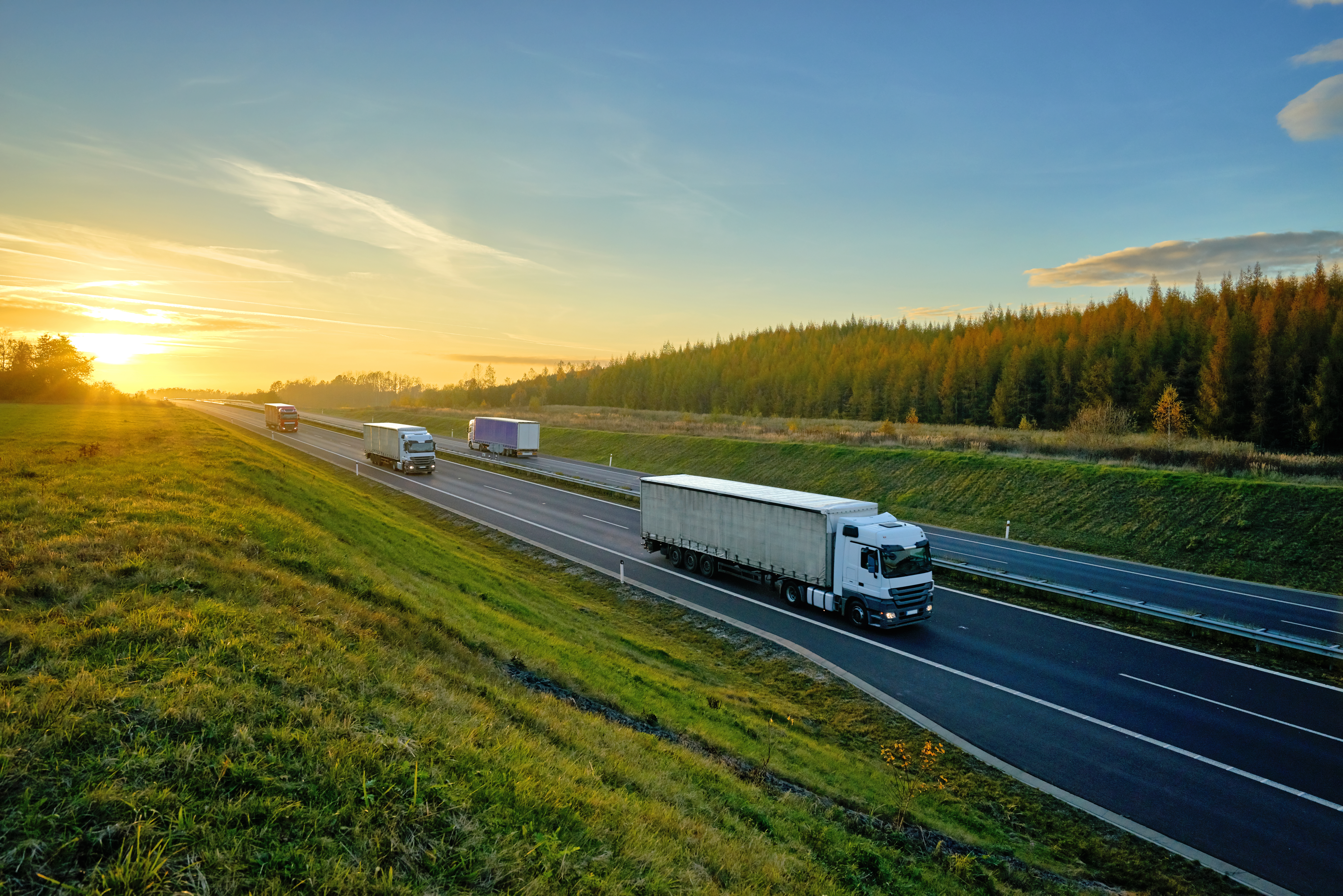 orig truck driving on expressway Getty621700948